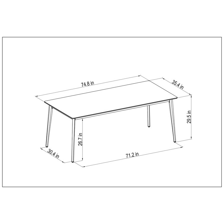 Standard size 6 person dining online table